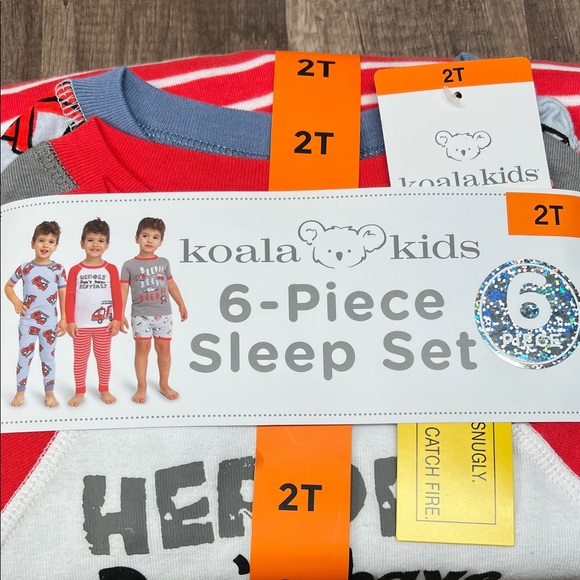 Koala Kids Red, Light Blue & Gray 6-Piece Toddler Sleep Set - Picture 2 of 4